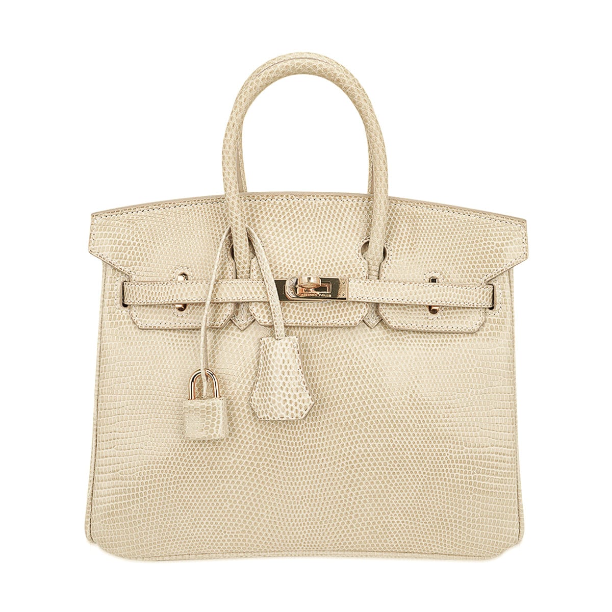 Hermes Birkin 25 Bag Blanc Casse Lizard Gold Hardware Very Rare