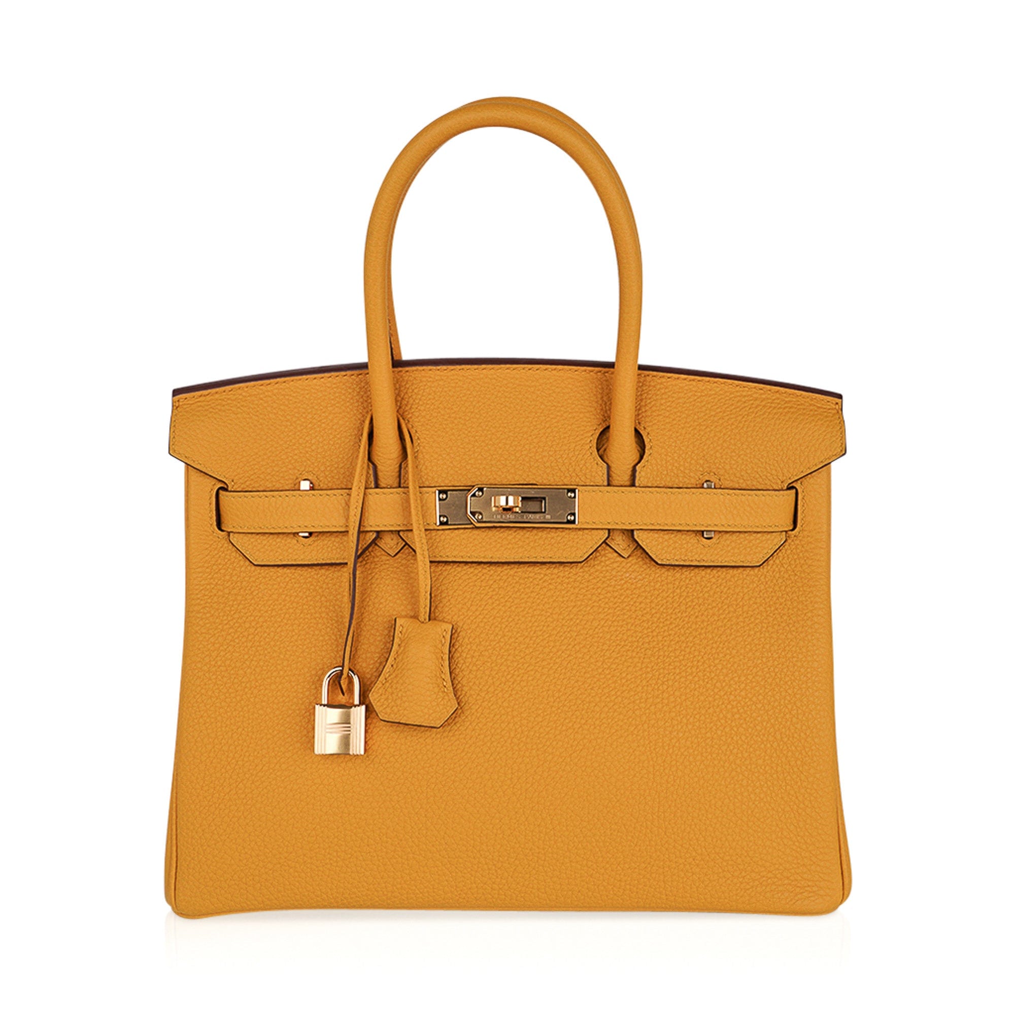 Hermes Birkin 30 Bag Jaune Ambre Gold Hardware Togo Leather
