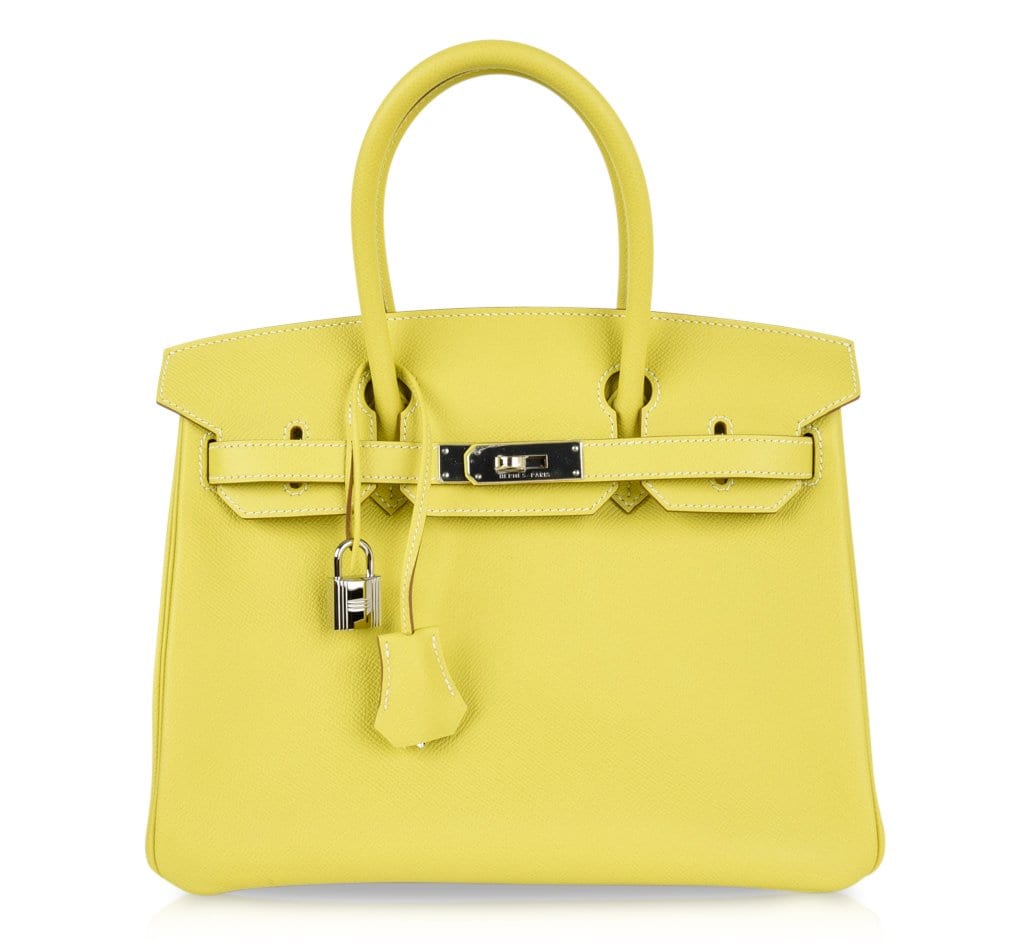 Hermes Birkin 30 Bag Rare Lime Candy Limited Edition Gris Perle Interior Palladium