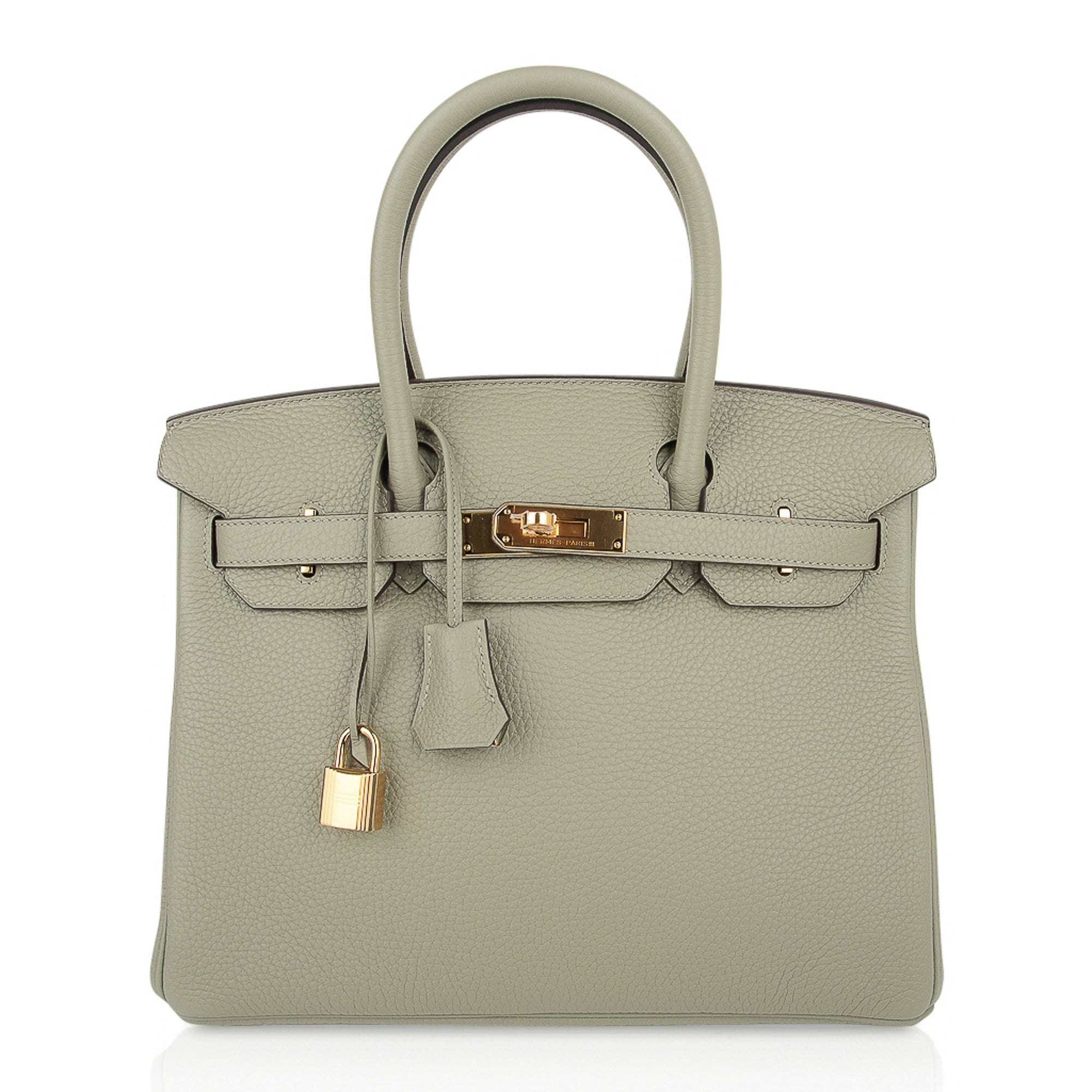 Hermes Birkin 30 Bag Sage (Sauge) Clemence Leather Gold Hardware