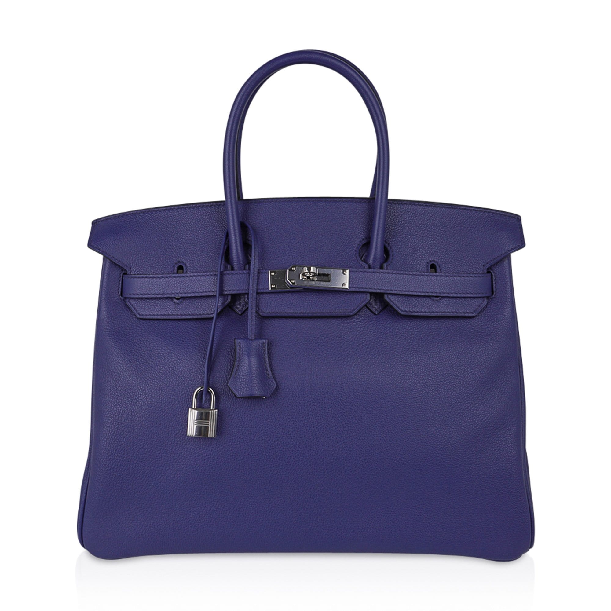 Hermes Birkin 35 Bag Blue Sapphire Limited Edition Toile Printed Sea Surf