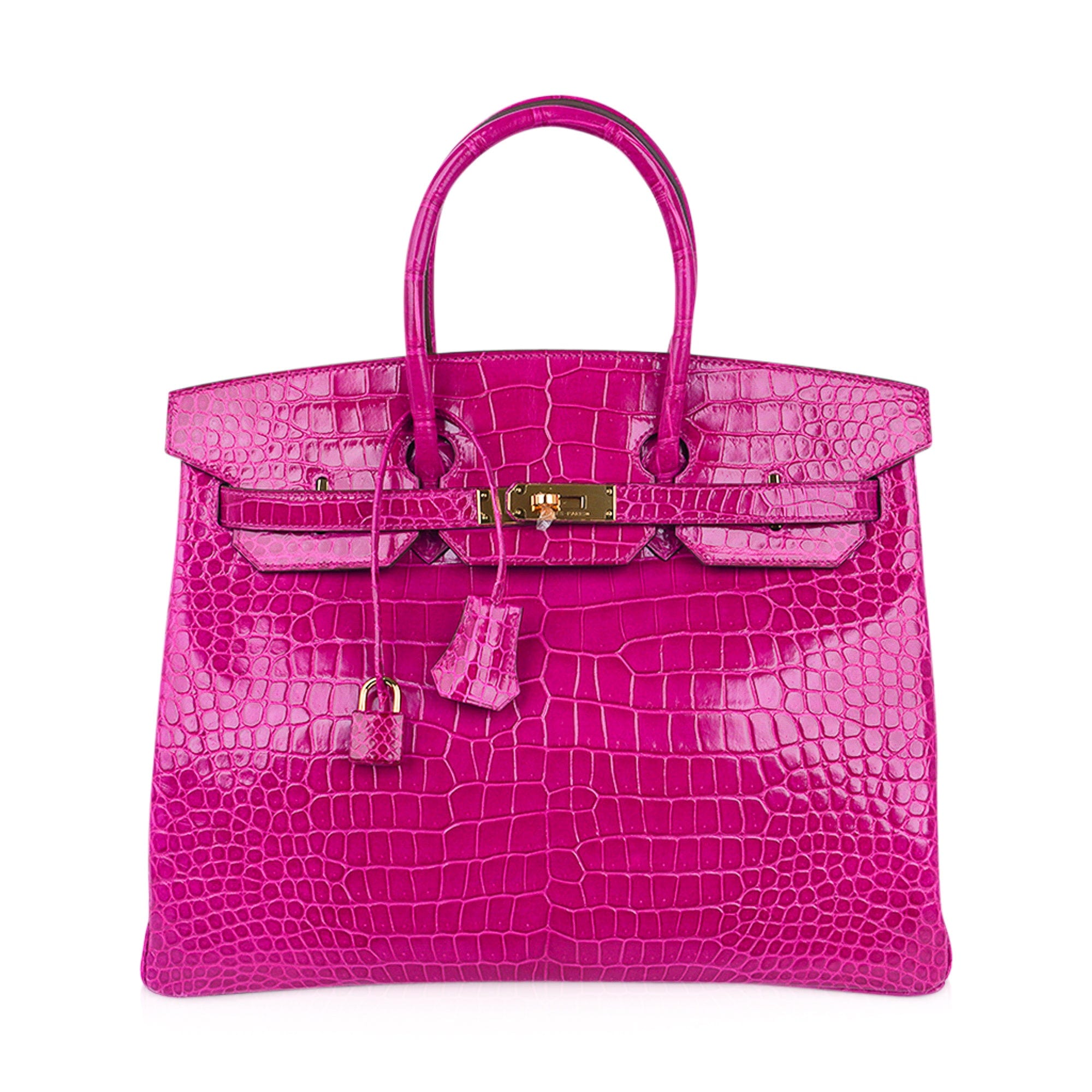 Hermes Birkin 35 Bag Rose Scheherazade Porosus Crocodile Gold Hardware