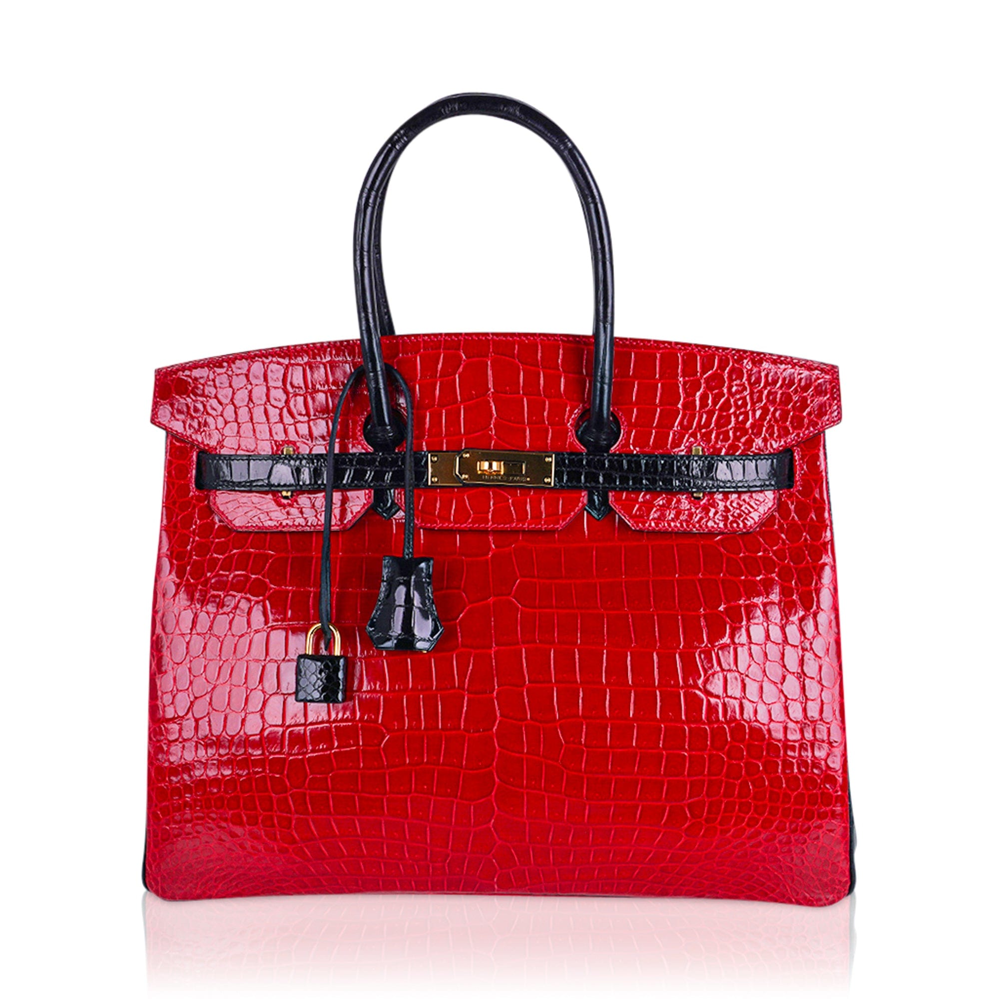 Hermes Birkin 35 HSS Porosus Crocodile Braise w/ Black Gold Hardware