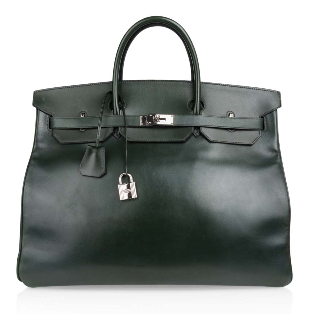 Hermes Birkin 50 Bag Travel Tote Dark Green Palladium Very Rare Not a Hac