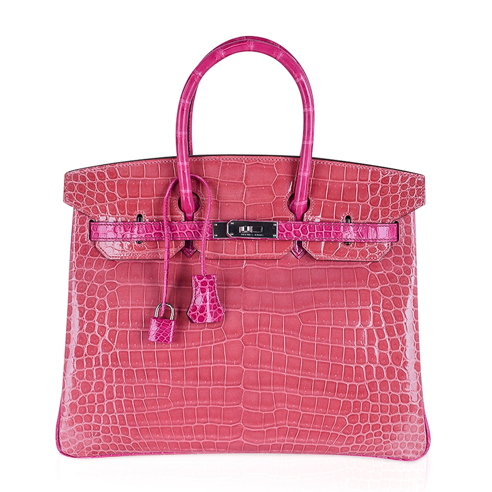 Hermes Birkin HSS 35 Bag Rose Indien / Fuchsia Porosus Crocodile Palladium