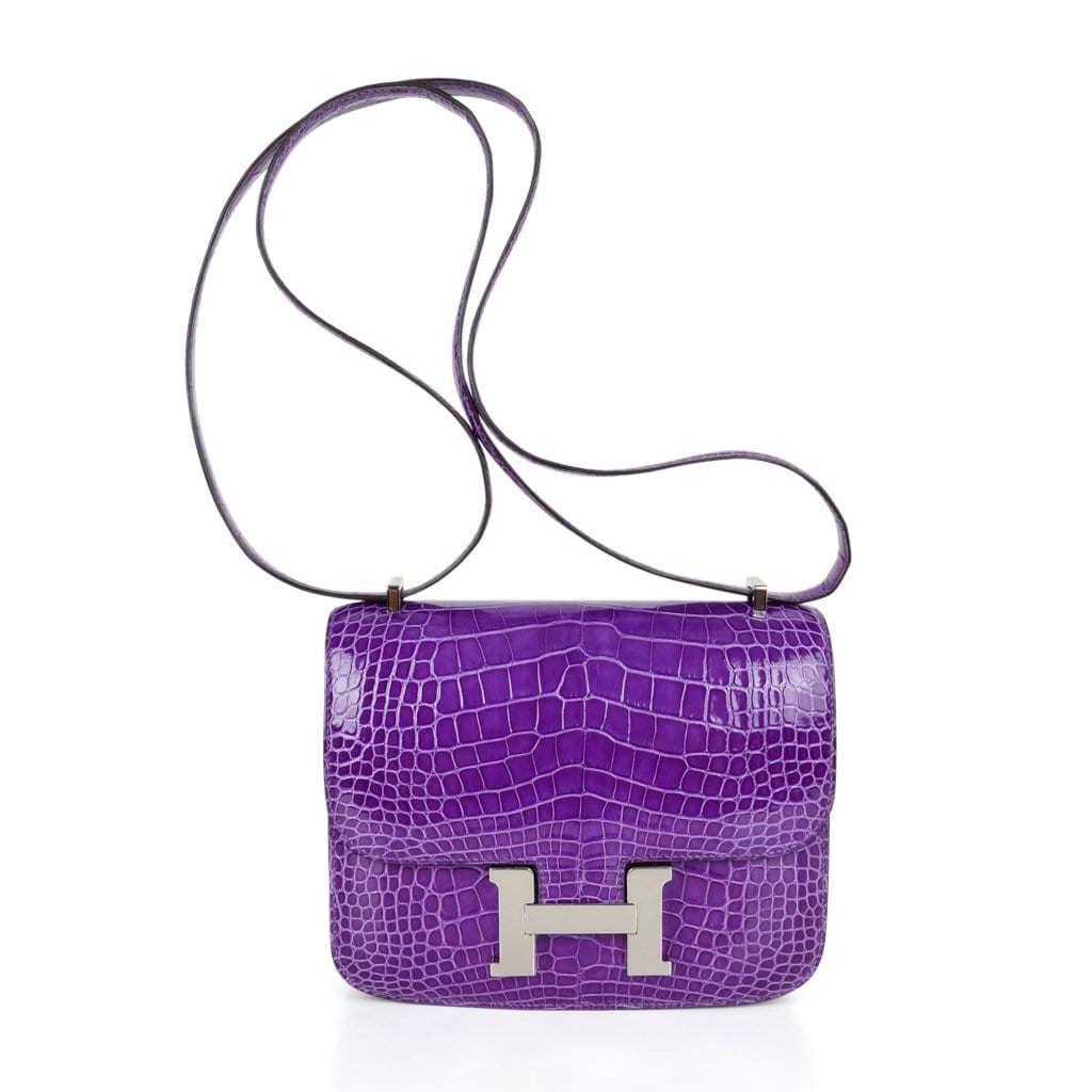 Hermes Constance 18 Bag Rare Ultra Violet Alligator Palladium