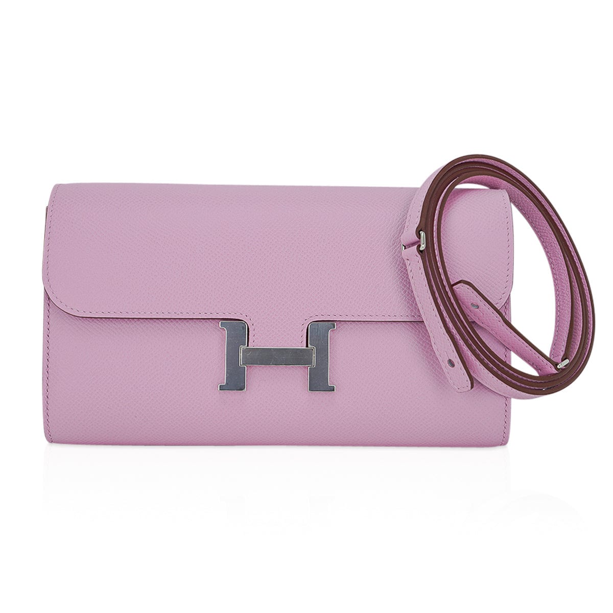 Hermes Constance Long To Go Wallet Mauve Sylvestre Palladium