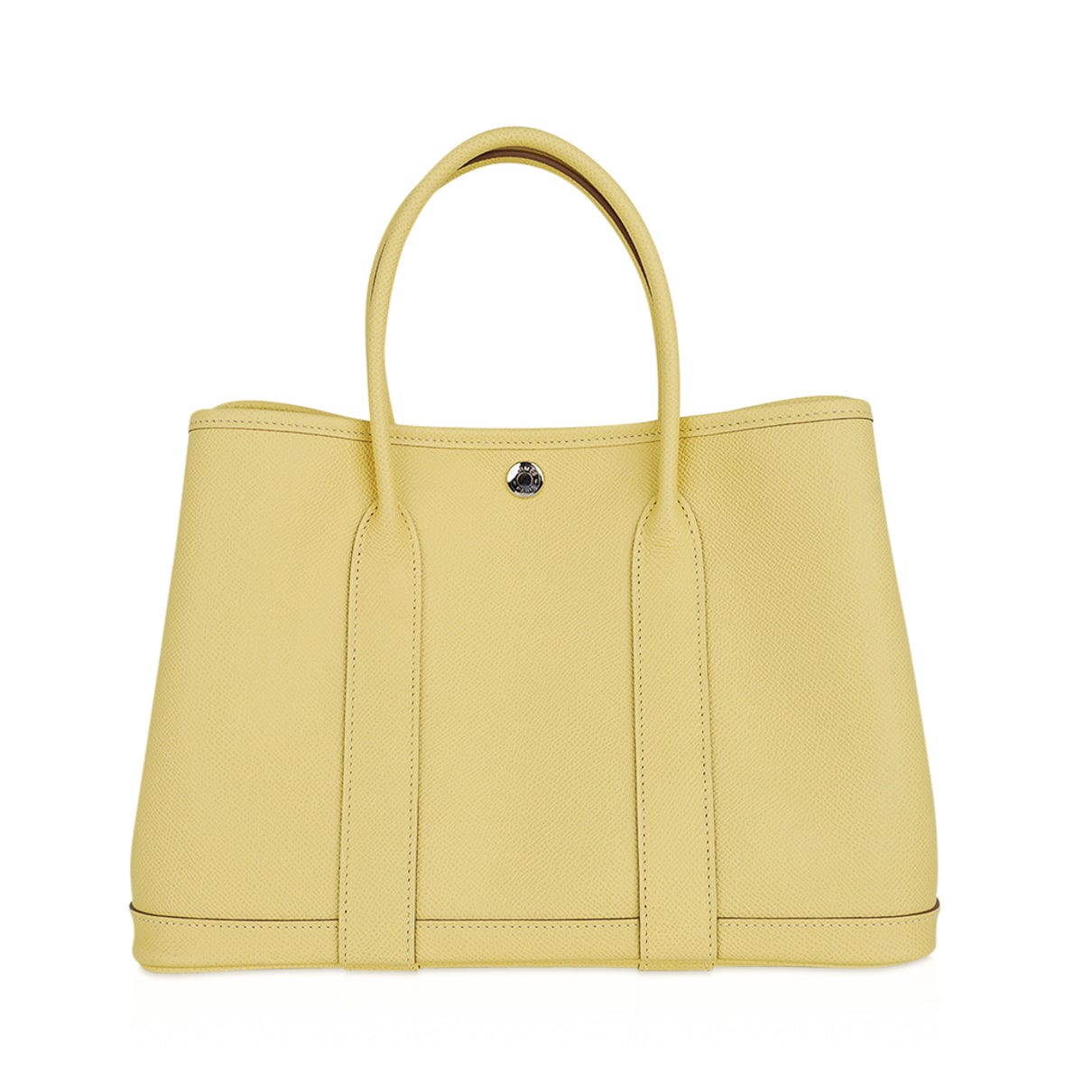 Hermes Garden Party 30 Bag Jaune Poussin Tote Epsom Leather Palladium