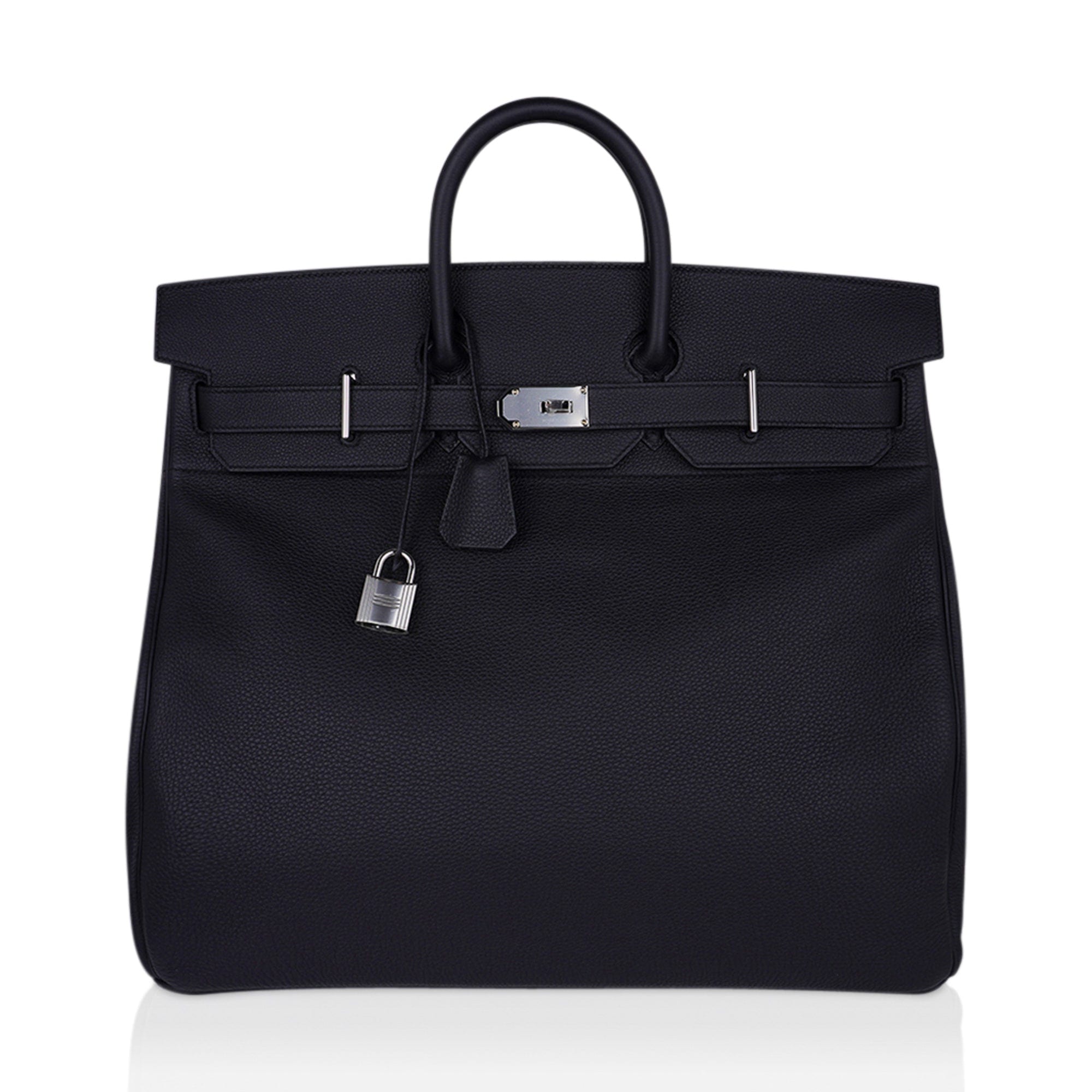 Hermes HAC 50 Birkin Bag Black Palladium Hardware Togo Leather