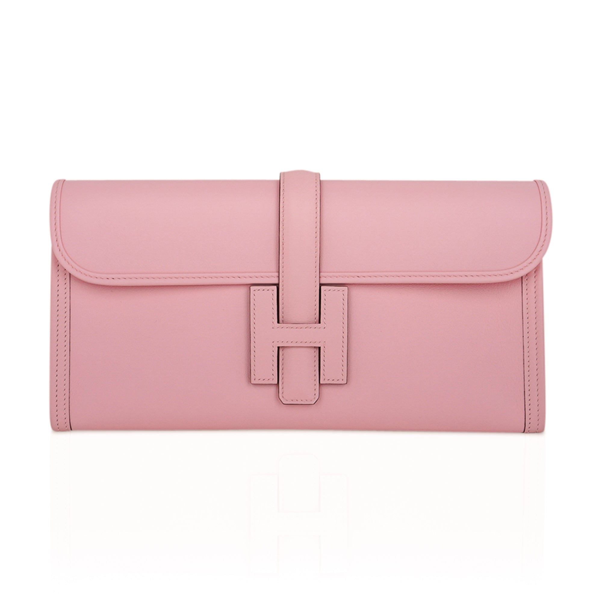 Hermes Jige Elan 29 Rose Sakura Clutch Bag Swift Leather