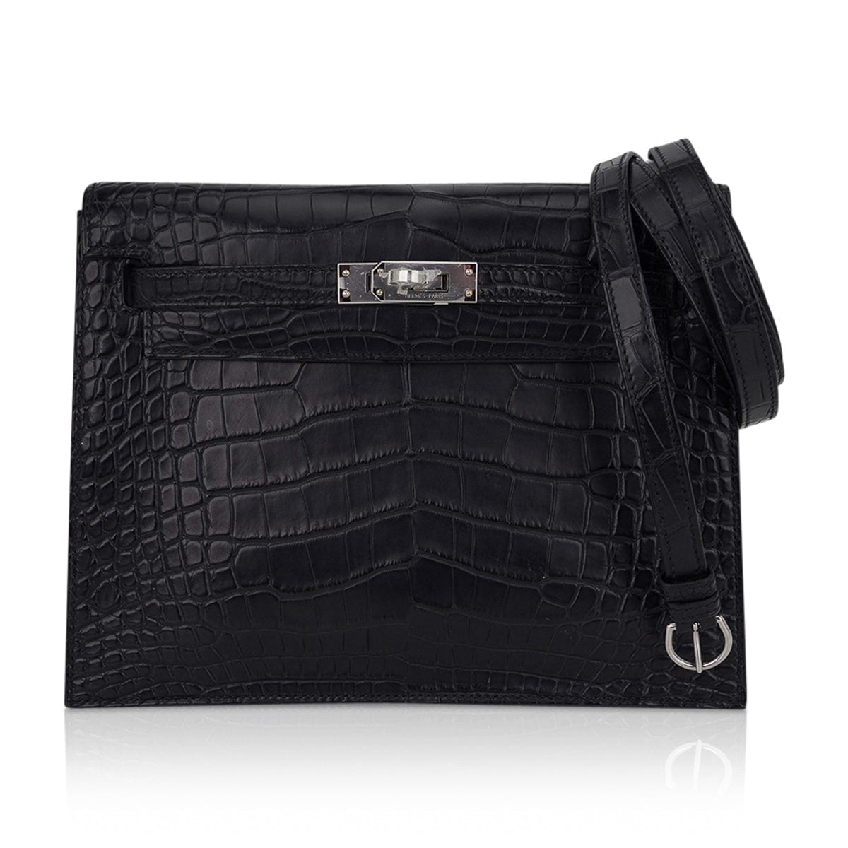 Hermes Kelly Danse Bag Matte Black Crocodile Rare Limited Edition