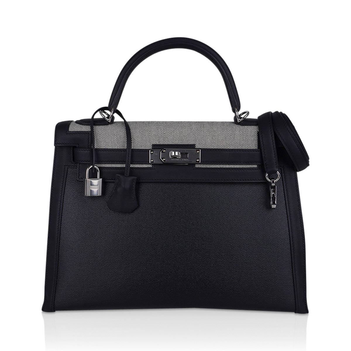 Hermes Kelly II Sellier 32 Toile H Berline / Toile H Plume / Swift Leather Bag