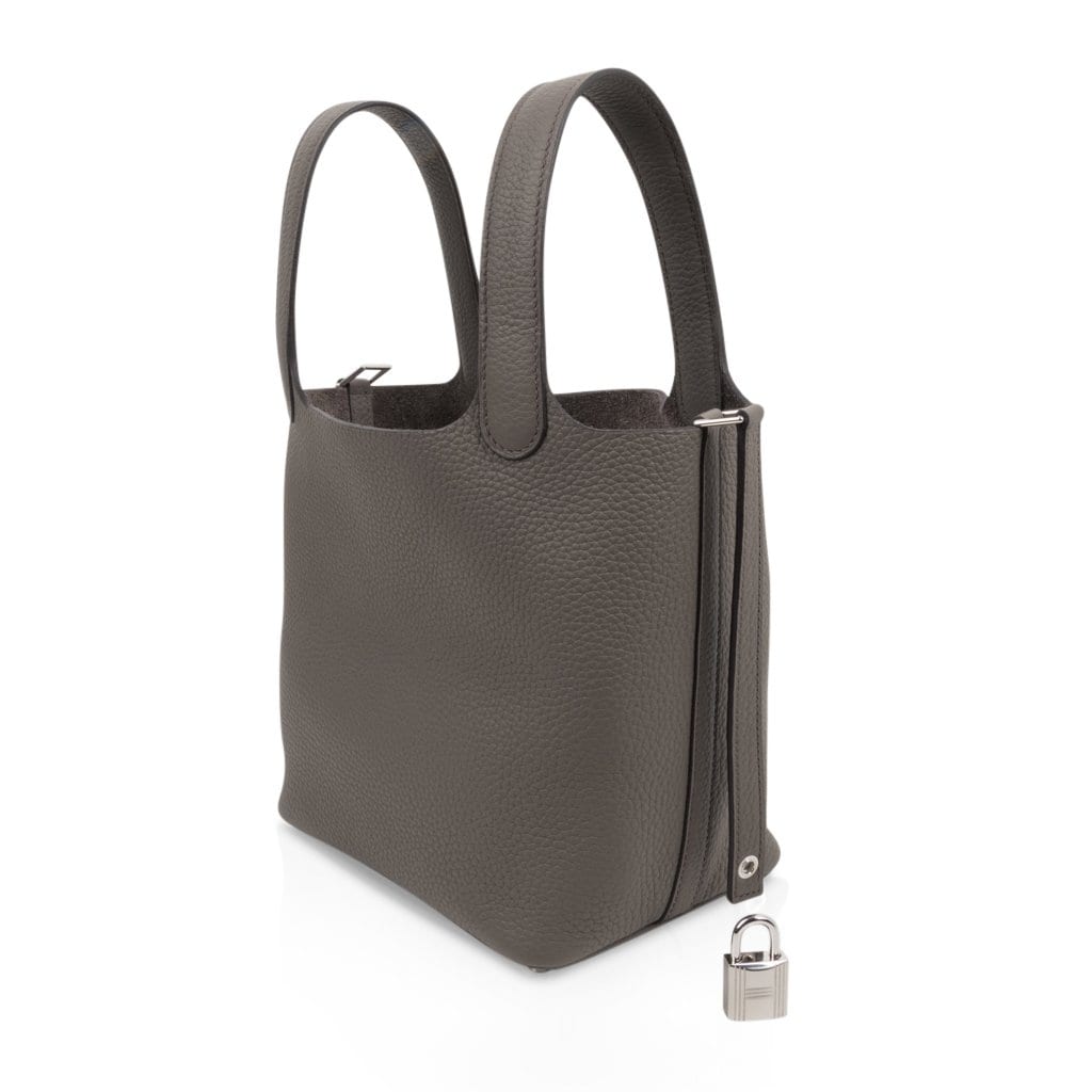 Hermes Lock 18 Etain Clemence Palladium Hardware
