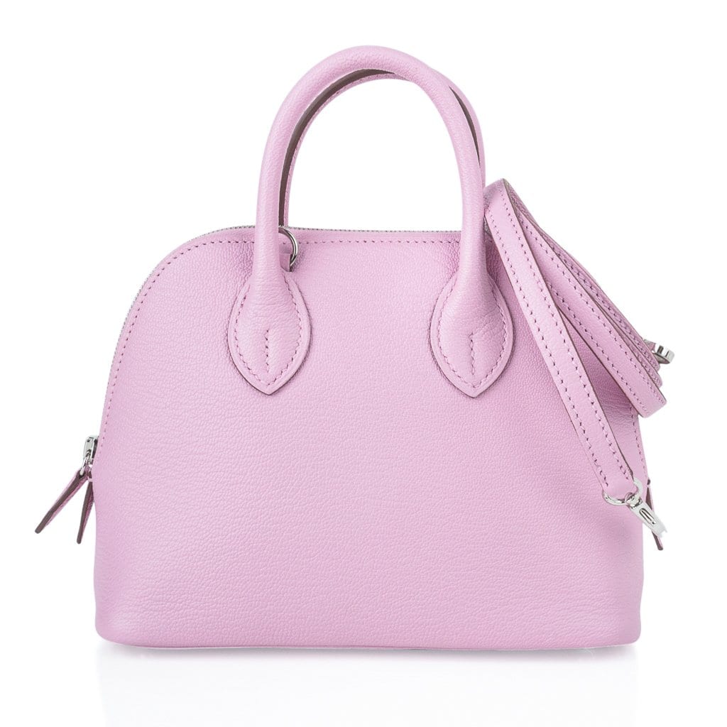 Hermes Mini Bolide 1923 Bag Mauve Sylvestre Chevre Leather Palladium Hardware