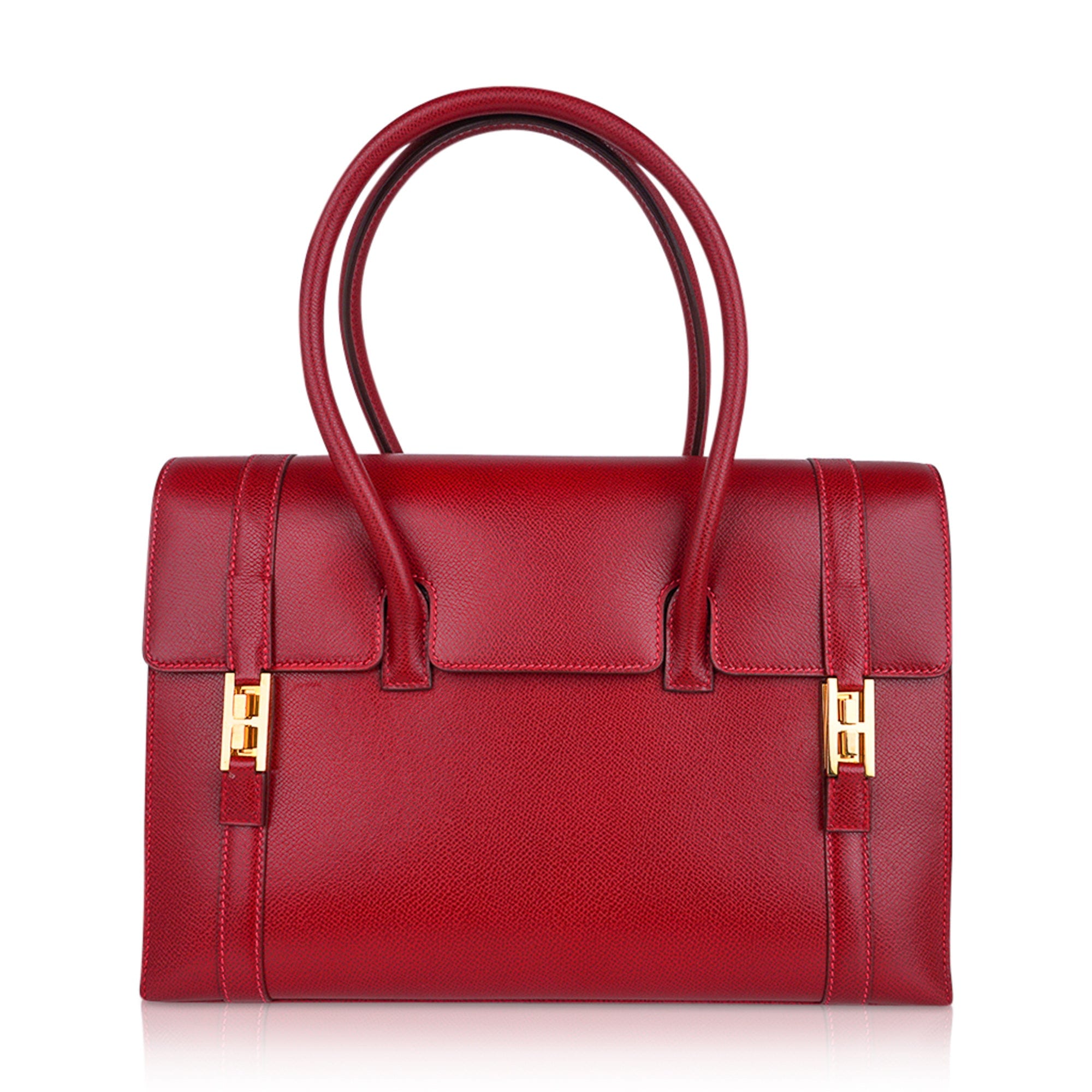 Hermes Vintage Drag Bag 32 Rouge Vif Gold Hardware Rare