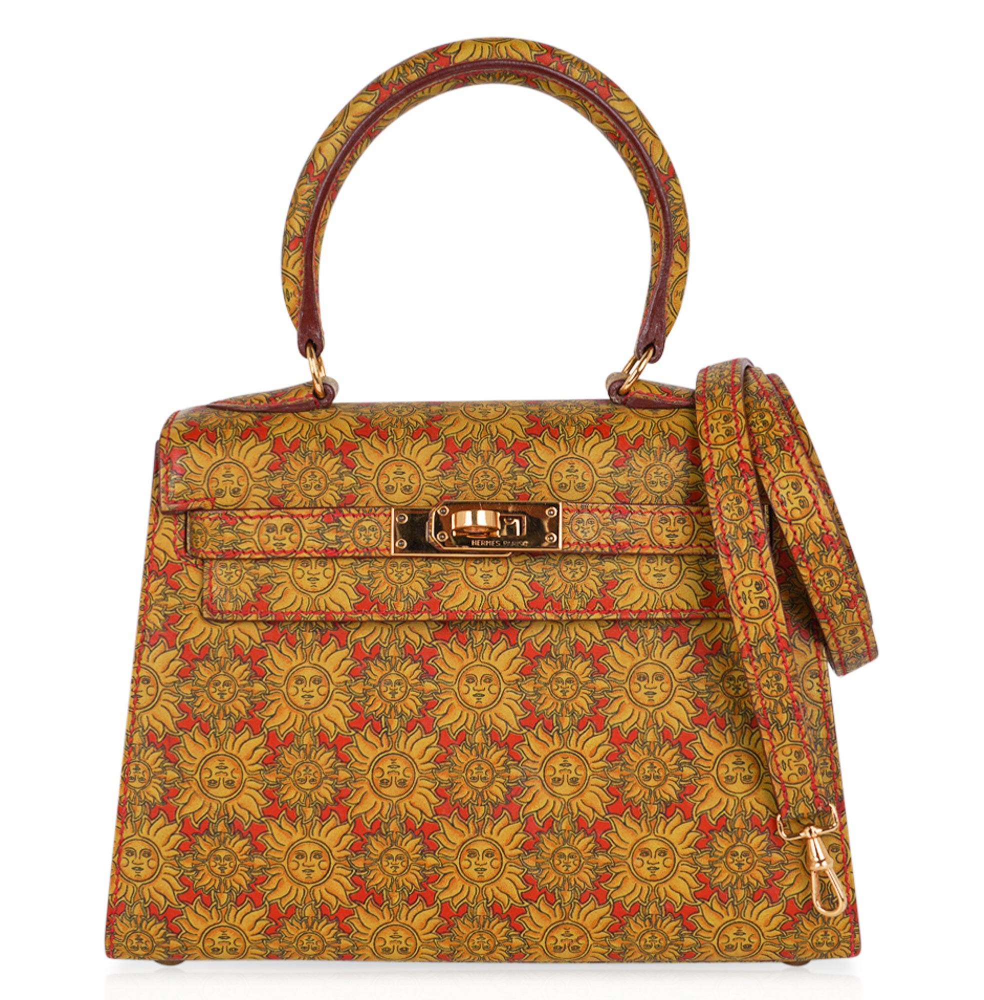 Hermes Vintage Kelly 20 Sellier Soleil Box Leather Gold Hardware Very Rare